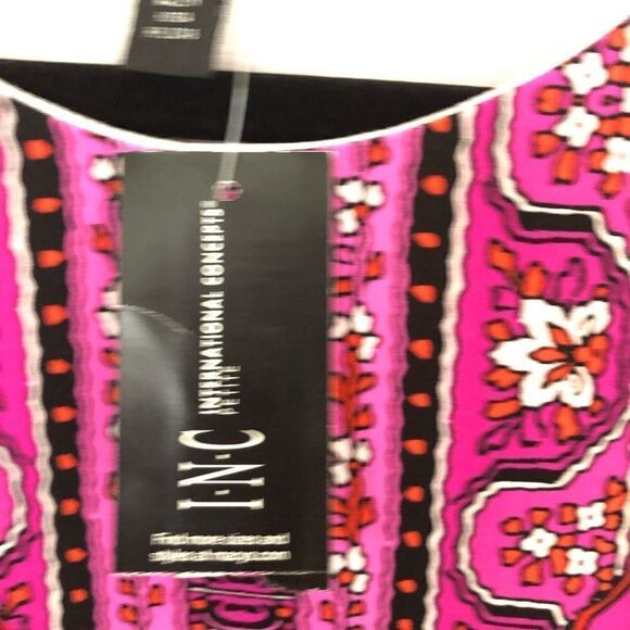 I.N.C. Sleeveless Pink Paisley Print Shift Dress Size Small Petite - Picture 9 of 10